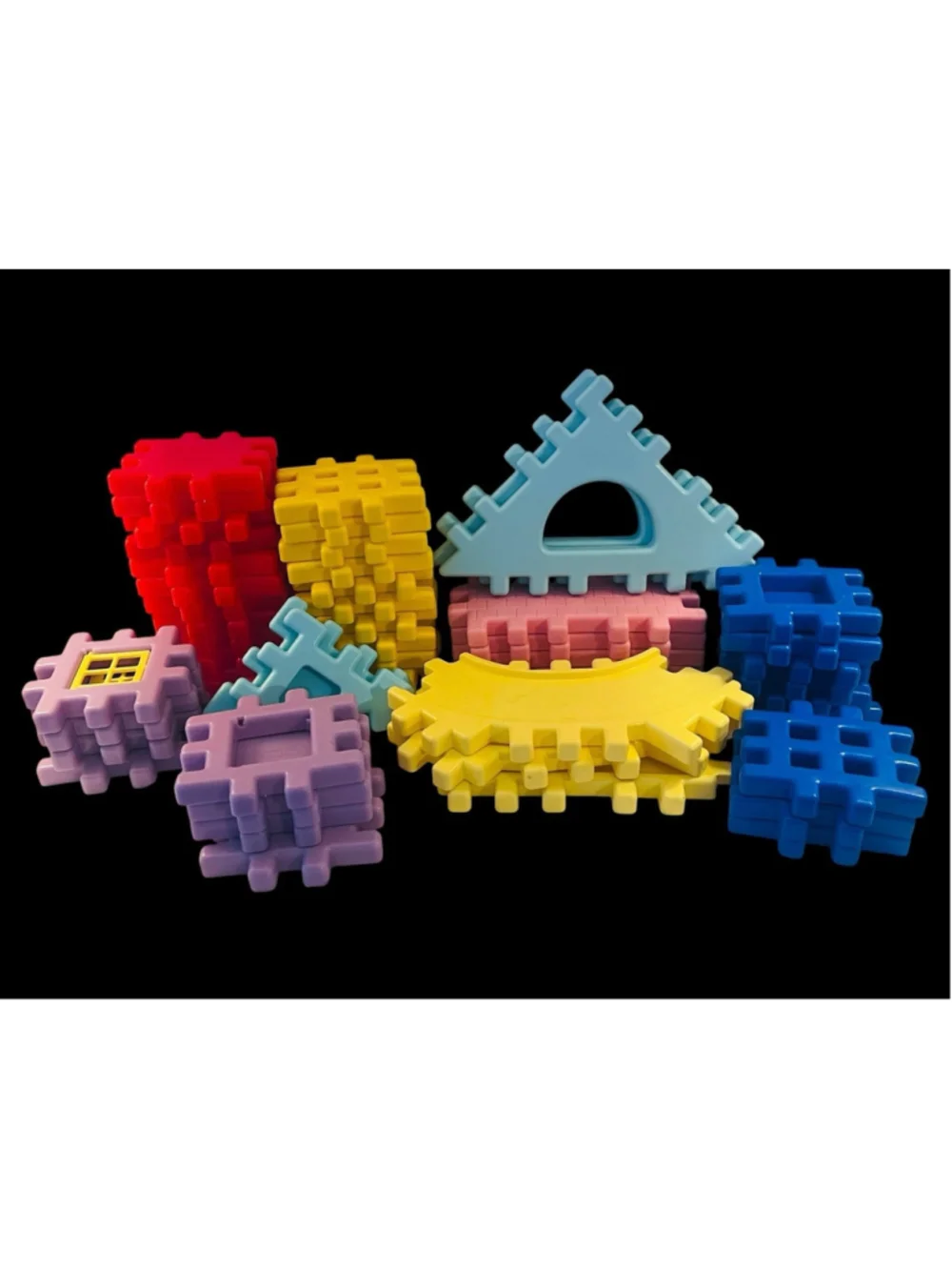 Vintage Little Tikes Wee Waffle Blocks Mixed Lot of 49 House Road Interlocking